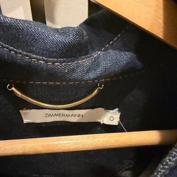 Zimmermann Dark Blue Appliquéd Denim Shirt - Picture 5 of 7